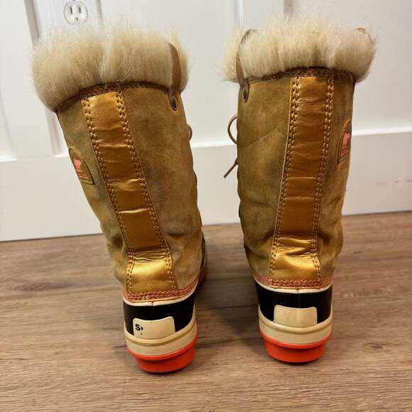 Sorel Tofino Women's Faux Fur Tall Waterproof Lace Up Snow Boots Gold Tan US Siz - Picture 3 of 15